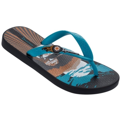 Black Blue Ipanema Carmaid Kids' Flip Flops | CA-298701M