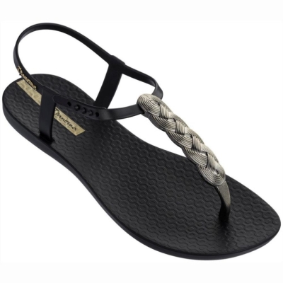 Black Gold Ipanema Braid Women's Sandals | CA-023781E