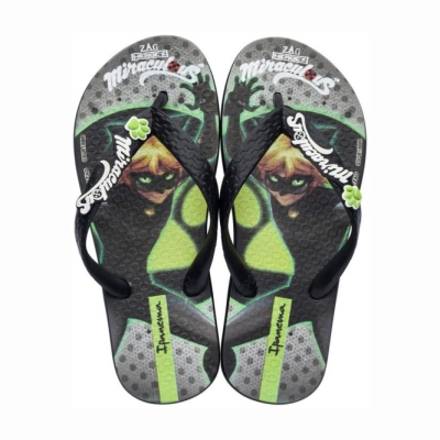 Black Green Ipanema Ladybug Kids' Flip Flops | CA-168950Q