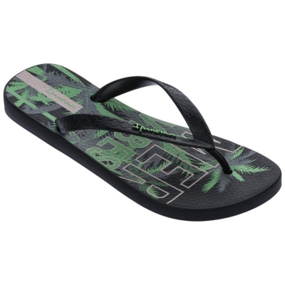 Black Green Ipanema Summer Men's Flip Flops | CA-712695U