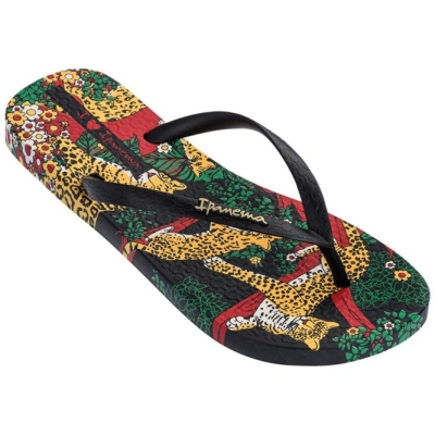 Black Green Yellow Ipanema Pop Women's Flip Flops | CA-429178E