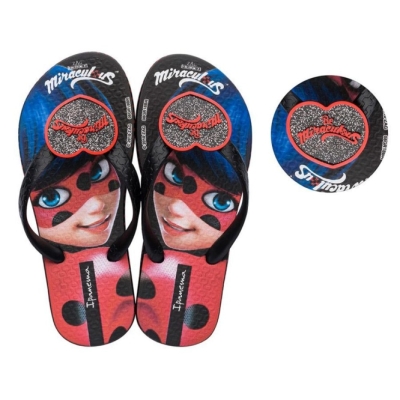 Black Grey Red Ipanema Ladybug Kids' Flip Flops | CA-726859B