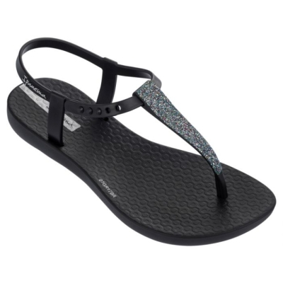 Black Ipanema Charm Glitter Kids' Sandals | CA-148032O