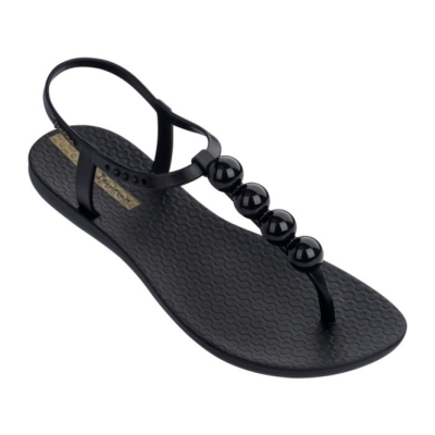 Black Ipanema Charm Women's Sandals | CA-541309Y