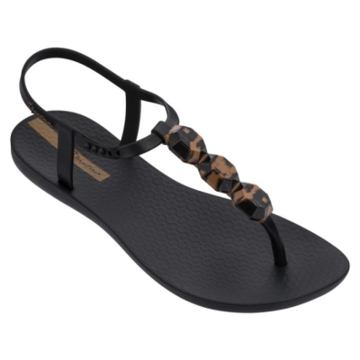 Black Ipanema Charm Women's Sandals | CA-645891B