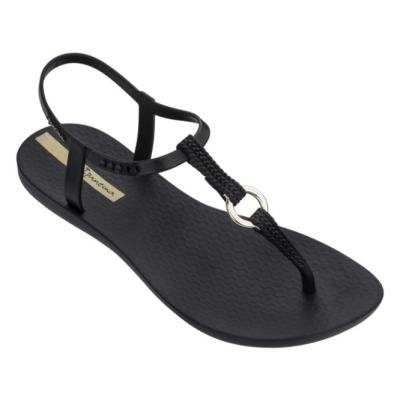 Black Ipanema Charm Women's Sandals | CA-816750M