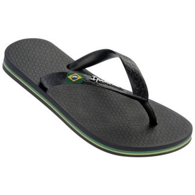 Black Ipanema Classic Brazil Kids' Flip Flops | CA-259810U