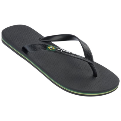 Black Ipanema Classic Brazil Men's Flip Flops | CA-136958Y