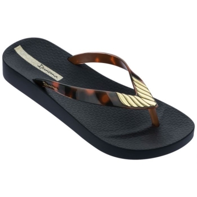 Black Ipanema Elegance Soft Women's Flip Flops | CA-906274V