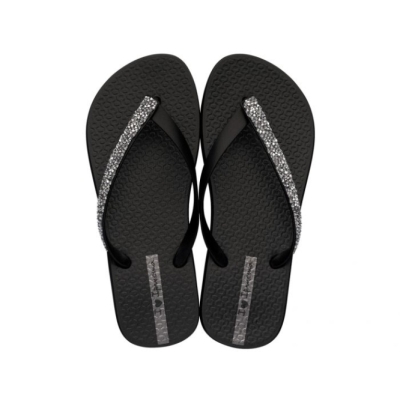 Black Ipanema Glam Special Crystal Women's Flip Flops | CA-342109Z