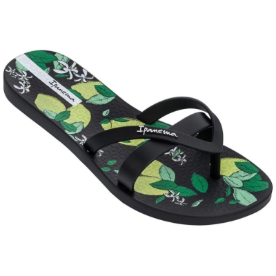 Black Ipanema Kirei Silk V Women's Flip Flops | CA-907652C