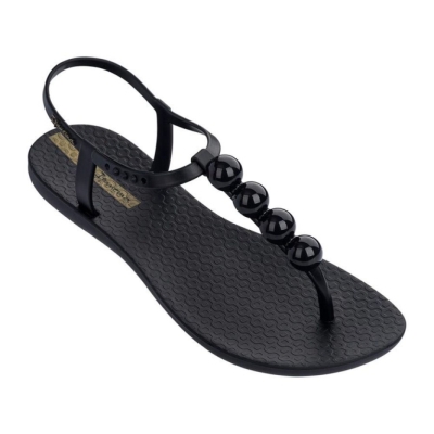 Black Ipanema Pearl Women's Sandals | CA-975620M