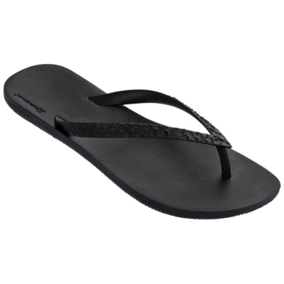 Black Ipanema RJ Men's Flip Flops | CA-583267E