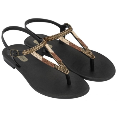 Black Ipanema Rustic Women's Sandals | CA-480691O