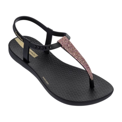 Black Ipanema Shimmer Kids' Sandals | CA-563924V