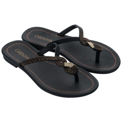 Black Ipanema Twist Women's Flip Flops | CA-748320L