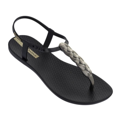 Black Silver Ipanema Charm VI Wave Women's Sandals | CA-213876E