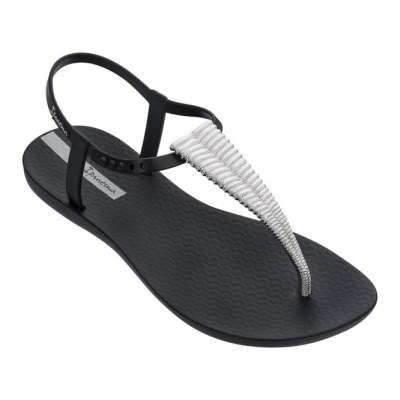 Black Silver Ipanema Class Glam III Women's Sandals | CA-183527B