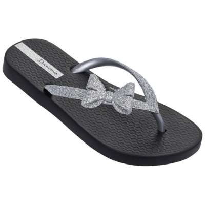 Black Silver Ipanema Glitter IV Kids' Flip Flops | CA-675913B