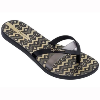 Black Silver Ipanema Kirei Silk III Women's Flip Flops | CA-120459A