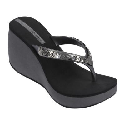 Black Silver Ipanema Lipstick Chains Women's Flip Flops | CA-702469K