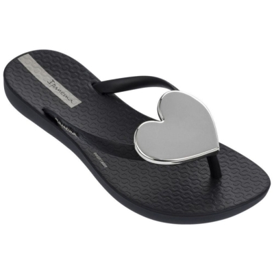 Black Silver Ipanema Maxi Fashion Kids' Flip Flops | CA-751490A