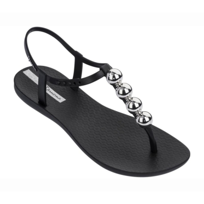 Black Silver Ipanema Pearl Women's Sandals | CA-316947C