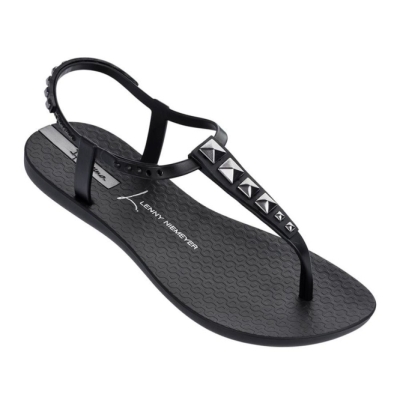 Black Silver Ipanema Premium Lenny Rocker Women's Sandals | CA-791328R