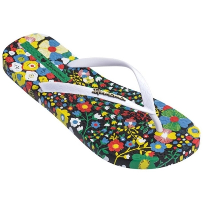 Black White Ipanema Pop Women's Flip Flops | CA-079165B