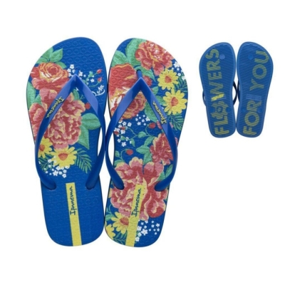 Blue Multicolor Ipanema Botanicals Women's Flip Flops | CA-649013L