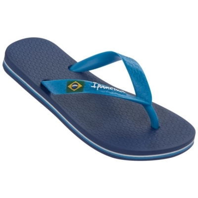 Blue Navy Ipanema Classic Brazil Men's Flip Flops | CA-418639D