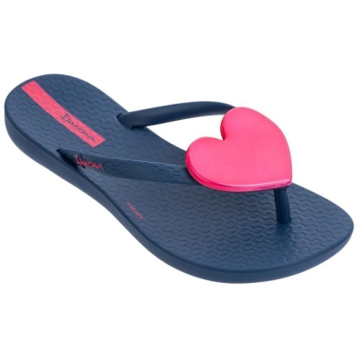 Blue Rose Ipanema Wave Heart Kids' Flip Flops | CA-256987D