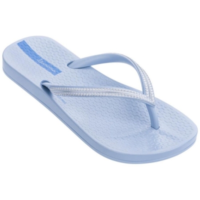 Blue Silver Ipanema Ana Metallic IV Kids' Flip Flops | CA-657194Y