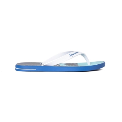 Blue White Ipanema 10 Palm Men's Flip Flops | CA-260784H