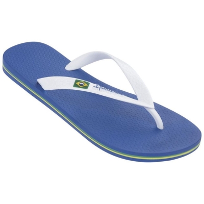 Blue White Ipanema Brasil Classic II Ad Men's Flip Flops | CA-180942Q