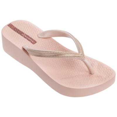 Blush Rose Ipanema Mesh Women's Wedges | CA-054371V