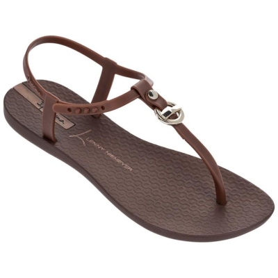 Brown Gold Ipanema Lenny Locket Women's Sandals | CA-534796V