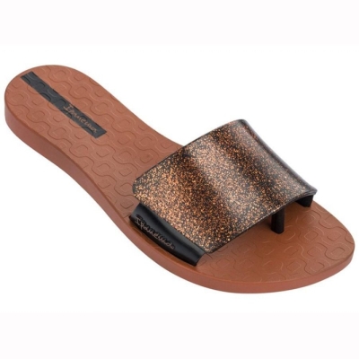 Brown Gold Ipanema Livia Women's Flip Flops | CA-734650B