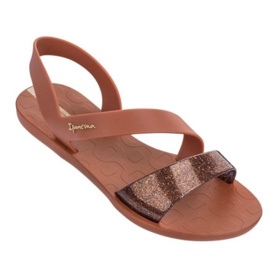 Brown Gold Ipanema Vibe Women's Sandals | CA-605913L