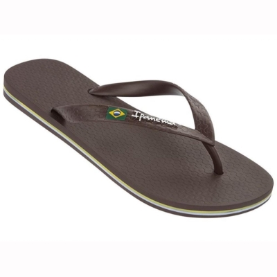 Brown Ipanema Classic Brazil II Men's Flip Flops | CA-213496O