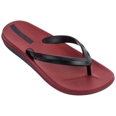 Burgundy Black Ipanema Ana Lapa Men's Flip Flops | CA-327540J