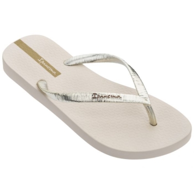 Gold Ipanema Glam Shimmer Women's Flip Flops | CA-605821A