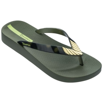 Green Ipanema Elegance Soft Women's Flip Flops | CA-803264L