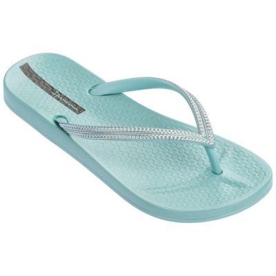 Green Silver Ipanema Ana Metallic III Women's Flip Flops | CA-709483A