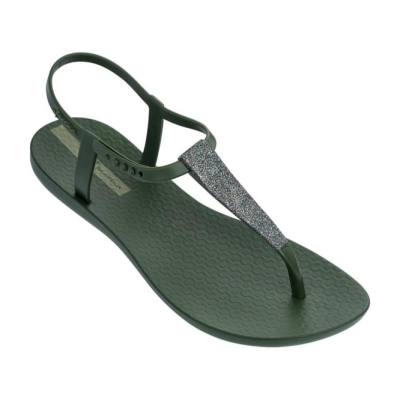 Green Silver Ipanema Shimmer Women's Sandals | CA-765180I