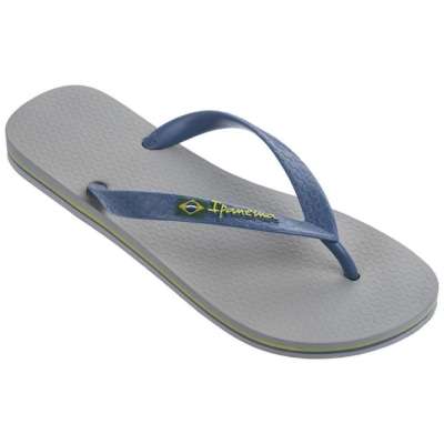 Grey Blue Ipanema Brasil Classic II Ad Men's Flip Flops | CA-421908B