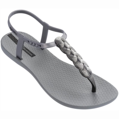 Grey Silver Ipanema Braid Women's Sandals | CA-917236U