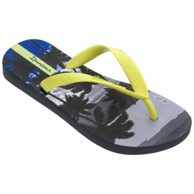 Grey Yellow Ipanema Classic VIII Kids' Flip Flops | CA-346951Y