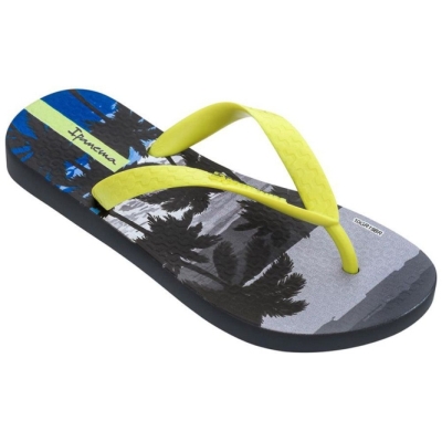 Grey Yellow Ipanema Tropics Kids' Flip Flops | CA-483160H