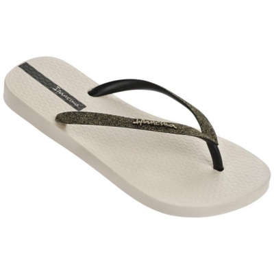 Ivory Black Ipanema Lolita III Women's Flip Flops | CA-134026U